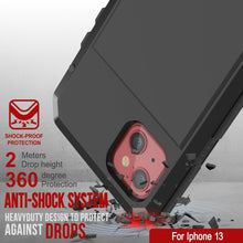 Charger l&#39;image dans la galerie, iPhone 13 Metal Case, Heavy Duty Military Grade Armor Cover [shock proof] Full Body Hard [Black] (Color in image: Silver)
