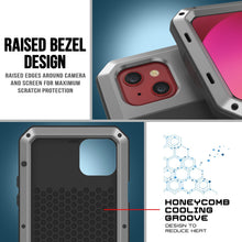 Charger l&#39;image dans la galerie, iPhone 13 Metal Case, Heavy Duty Military Grade Armor Cover [shock proof] Full Body Hard [Silver] 
