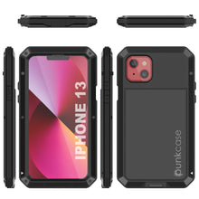 Charger l&#39;image dans la galerie, iPhone 13 Metal Case, Heavy Duty Military Grade Armor Cover [shock proof] Full Body Hard [Black] 
