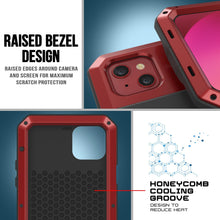 Charger l&#39;image dans la galerie, iPhone 13 Metal Case, Heavy Duty Military Grade Armor Cover [shock proof] Full Body Hard [Red] 
