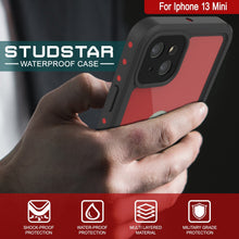 Charger l&#39;image dans la galerie, iPhone 13 Mini Waterproof IP68 Case, Punkcase [Red] [StudStar Series] [Slim Fit] (Color in image: Pink)
