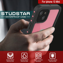 Load image into Gallery viewer, iPhone 13 Mini Waterproof IP68 Case, Punkcase [Pink] [StudStar Series] [Slim Fit] [Dirtproof] (Color in image: Black)

