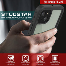 Load image into Gallery viewer, iPhone 13 Mini Waterproof IP68 Case, Punkcase [Clear] [StudStar Series] [Slim Fit] [Dirtproof] (Color in image: Red)
