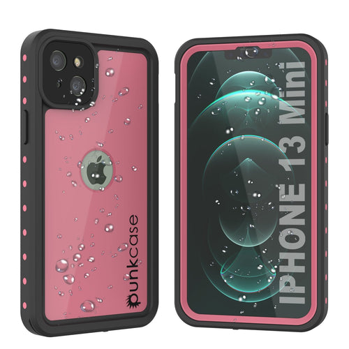 iPhone 13 Mini Waterproof IP68 Case, Punkcase [Pink] [StudStar Series] [Slim Fit] [Dirtproof] (Color in image: Pink)