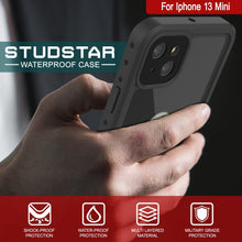 Load image into Gallery viewer, iPhone 13 Mini Waterproof IP68 Case, Punkcase [Black] [StudStar Series] [Slim Fit] (Color in image: Light Green)
