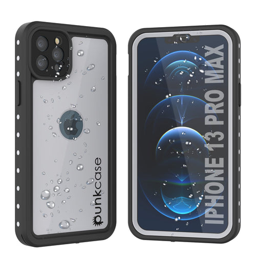 iPhone 13 Pro Max Waterproof IP68 Case, Punkcase [White] [StudStar Series] [Slim Fit] [Dirtproof] (Color in image: White)