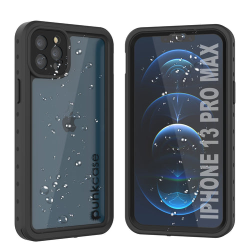 iPhone 13 Pro Max Waterproof IP68 Case, Punkcase [Clear] [StudStar Series] [Slim Fit] [Dirtproof] (Color in image: Clear)