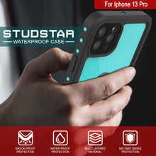 Charger l&#39;image dans la galerie, iPhone 13 Pro Waterproof IP68 Case, Punkcase [Teal] [StudStar Series] [Slim Fit] (Color in image: Pink)
