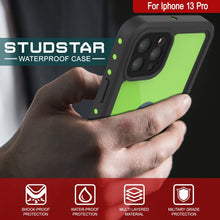 Charger l&#39;image dans la galerie, iPhone 13 Pro Waterproof IP68 Case, Punkcase [Light green] [StudStar Series] [Slim Fit] [Dirtproof] (Color in image: Pink)
