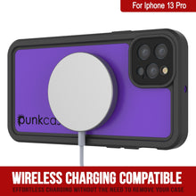 Charger l&#39;image dans la galerie, iPhone 13 Pro Waterproof IP68 Case, Punkcase [Purple] [StudStar Series] [Slim Fit] [Dirtproof] (Color in image: Black)
