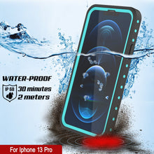 Charger l&#39;image dans la galerie, iPhone 13 Pro Waterproof IP68 Case, Punkcase [Teal] [StudStar Series] [Slim Fit] (Color in image: Black)
