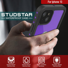 Charger l&#39;image dans la galerie, iPhone 13 Waterproof IP68 Case, Punkcase [Purple] [StudStar Series] [Slim Fit] [Dirtproof] (Color in image: Teal)
