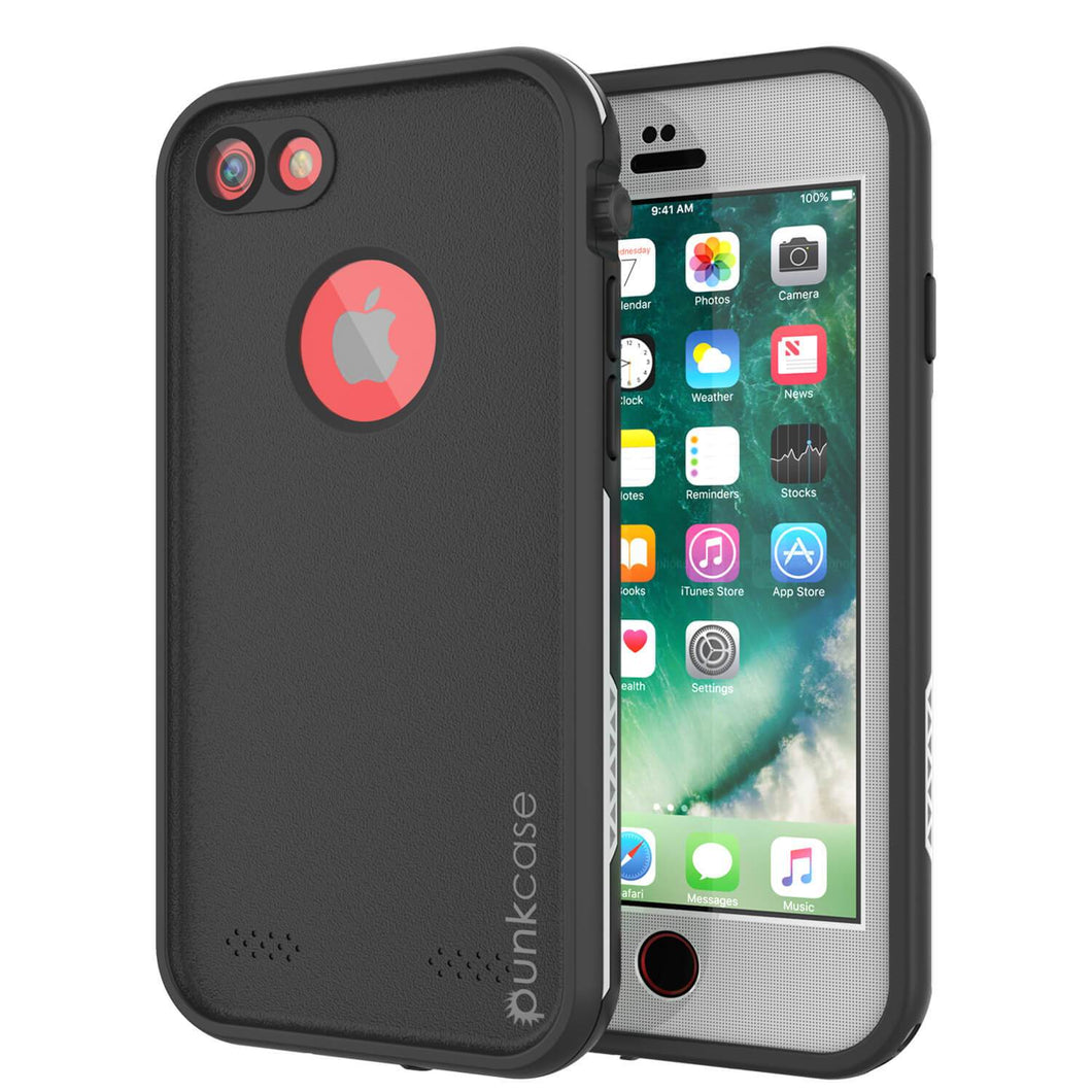 iPhone 7 Waterproof Case, Punkcase SpikeStar White Series | Thin Fit 6.6ft Underwater IP68 (Color in image: white)