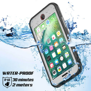 iPhone 7 Waterproof Case, Punkcase SpikeStar White Series | Thin Fit 6.6ft Underwater IP68 (Color in image: black)