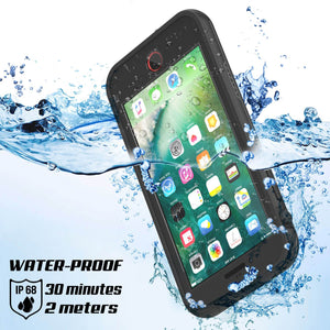iPhone 7 Waterproof Case, Punkcase SpikeStar Black Series | Thin Fit 6.6ft Underwater IP68 (Color in image: red)