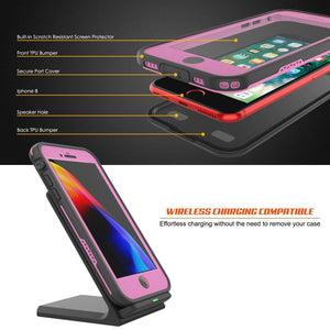 iPhone 7 Waterproof Case, Punkcase SpikeStar Pink Series | Thin Fit 6.6ft Underwater IP68 (Color in image: red)