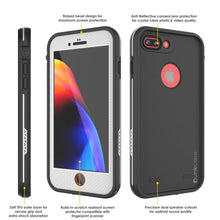 Charger l&#39;image dans la galerie, iPhone 8+ Plus Waterproof Case, Punkcase SpikeStar White Series | Thin Fit 6.6ft Underwater IP68 (Color in image: light blue)
