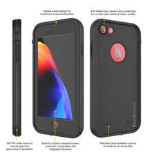 Charger l&#39;image dans la galerie, iPhone 8 Waterproof Case, Punkcase SpikeStar Black Series | Thin Fit 6.6ft Underwater IP68 (Color in image: light blue)
