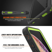 Load image into Gallery viewer, iPhone XR Waterproof Case, Punkcase [Extreme Series] Armor Cover W/ Built In Screen Protector [Light Green] (Color in image: Black)
