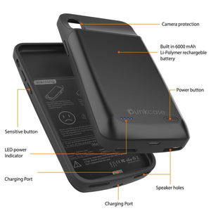 iPhone 11 Pro Max Battery Case, PunkJuice 5000mAH Fast Charging Power Bank W/ Screen Protector | [Black] (Color in image: rose-gold)