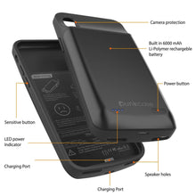 Charger l&#39;image dans la galerie, iPhone 11 Battery Case, PunkJuice 5000mAH Fast Charging Power Bank W/ Screen Protector | [Black] (Color in image: rose-gold)
