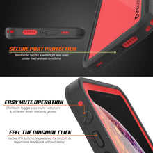 Charger l&#39;image dans la galerie, iPhone XR Waterproof IP68 Case, Punkcase [Red] [StudStar Series] [Slim Fit] (Color in image: black)

