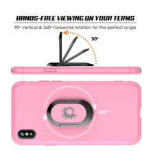 Charger l&#39;image dans la galerie, iPhone XS Case, Punkcase Magnetix Protective TPU Cover W/ Kickstand, Tempered Glass Screen Protector [Pink] 
