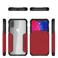 Charger l&#39;image dans la galerie, iPhone Xs Case, Ghostek Exec 3 Series for iPhone Xs / iPhone Pro Protective Wallet Case [RED] (Color in image: Black)

