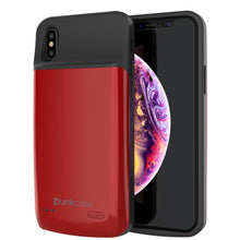 Load image into Gallery viewer, iphone XS Max Battery Case, PunkJuice 5000mAH Fast Charging Power Bank W/ Screen Protector | [Red] (Color in image: red)
