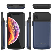 Load image into Gallery viewer, iphone XS Max Battery Case, PunkJuice 5000mAH Fast Charging Power Bank W/ Screen Protector | [Blue] 
