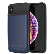 Load image into Gallery viewer, iphone XS Max Battery Case, PunkJuice 5000mAH Fast Charging Power Bank W/ Screen Protector | [Blue] (Color in image: blue)

