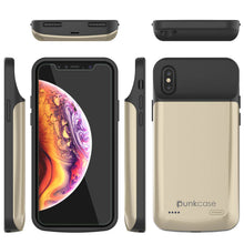 Load image into Gallery viewer, iphone XS Max Battery Case, PunkJuice 5000mAH Fast Charging Power Bank W/ Screen Protector | [Gold] 
