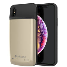 Load image into Gallery viewer, iphone XS Max Battery Case, PunkJuice 5000mAH Fast Charging Power Bank W/ Screen Protector | [Gold] (Color in image: gold)
