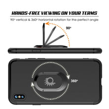 Charger l&#39;image dans la galerie, iPhone XS Max Case, Punkcase Magnetix Protective TPU Cover W/ Kickstand, Tempered Glass Screen Protector [Black] 
