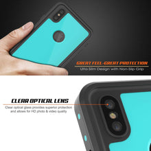 Charger l&#39;image dans la galerie, iPhone XS Max Waterproof IP68 Case, Punkcase [Teal] [StudStar Series] [Slim Fit] [Dirtproof] (Color in image: white)
