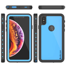 Charger l&#39;image dans la galerie, iPhone XS Max Waterproof IP68 Case, Punkcase [Light blue] [StudStar Series] [Slim Fit] [Dirtproof] (Color in image: teal)
