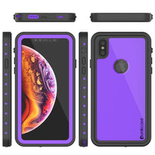 Charger l&#39;image dans la galerie, iPhone XS Max Waterproof IP68 Case, Punkcase [Purple] [StudStar Series] [Slim Fit] [Dirtproof] (Color in image: black)
