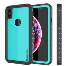 Charger l&#39;image dans la galerie, iPhone XS Max Waterproof IP68 Case, Punkcase [Teal] [StudStar Series] [Slim Fit] [Dirtproof] (Color in image: teal)
