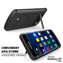 Load image into Gallery viewer, Galaxy S7 EDGE Battery Case, Punkcase 5200mAH Charger Case W/ Screen Protector | Integrated Kickstand &amp; USB Port | IntelSwitch [Black] 
