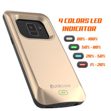 Charger l&#39;image dans la galerie, Galaxy S9 Battery Case, PunkJuice 5000mAH Fast Charging Power Bank W/ Screen Protector | Integrated USB Port | IntelSwitch | Slim, Secure and Reliable | Suitable for Samsung Galaxy S9 [Gold] 
