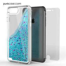 Load image into Gallery viewer, iPhone 8+ Plus Case, PunkCase LIQUID Teal Series, Protective Dual Layer Floating Glitter Cover (Color in image: rose)
