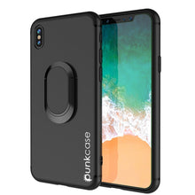 Load image into Gallery viewer, iPhone X Case, Punkcase Magnetix Protective TPU Cover W/ Kickstand, Tempered Glass Screen Protector [Black] (Color in image: black)
