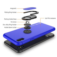 Load image into Gallery viewer, iPhone X Case, Punkcase Magnetix Protective TPU Cover W/ Kickstand, Tempered Glass Screen Protector [Blue] (Color in image: black)

