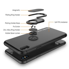 Load image into Gallery viewer, iPhone X Case, Punkcase Magnetix Protective TPU Cover W/ Kickstand, Tempered Glass Screen Protector [Black] (Color in image: red)

