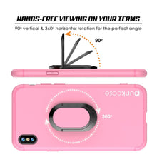 Load image into Gallery viewer, iPhone X Case, Punkcase Magnetix Protective TPU Cover W/ Kickstand, Tempered Glass Screen Protector [Pink] 
