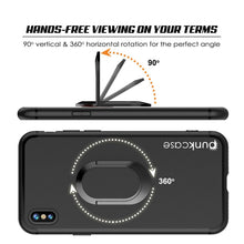 Load image into Gallery viewer, iPhone X Case, Punkcase Magnetix Protective TPU Cover W/ Kickstand, Tempered Glass Screen Protector [Black] 
