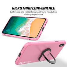 Load image into Gallery viewer, iPhone X Case, Punkcase Magnetix Protective TPU Cover W/ Kickstand, Tempered Glass Screen Protector [Pink] 
