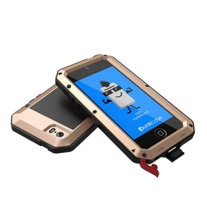 iPhone SE/5/5s Case, Punkcase® METALLIC Series GOLD w/ TEMPERED GLASS | Aluminum Frame (Color in image: White)