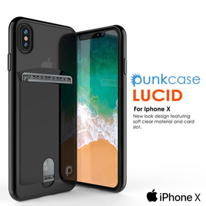 iPhone X Case, PUNKcase [LUCID Series] Slim Fit Protective Dual Layer Armor Cover W/ Scratch Resistant PUNKSHIELD Screen Protector [Black] 