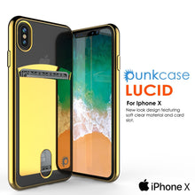 Charger l&#39;image dans la galerie, iPhone X Case, PUNKcase [LUCID Series] Slim Fit Protective Dual Layer Armor Cover W/ Scratch Resistant PUNKSHIELD Screen Protector [GOLD] 
